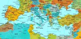 Mediterranean countries map