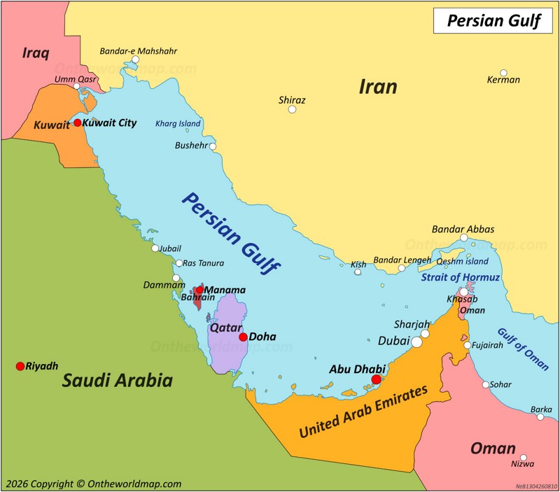 Map of Persian Gulf
