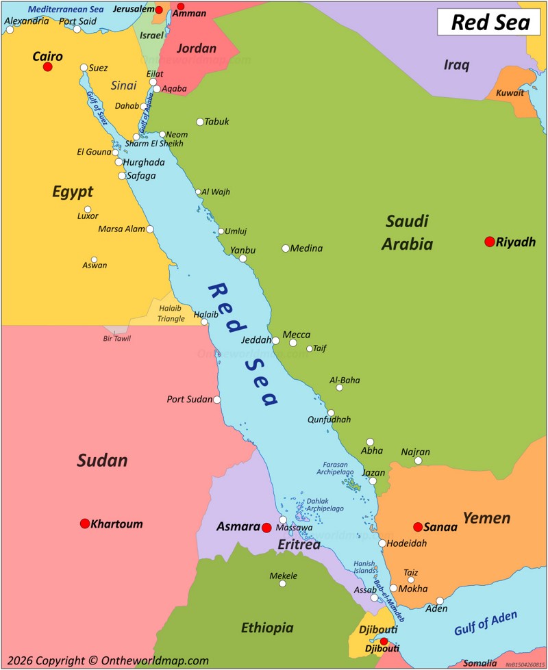 Map of Red Sea