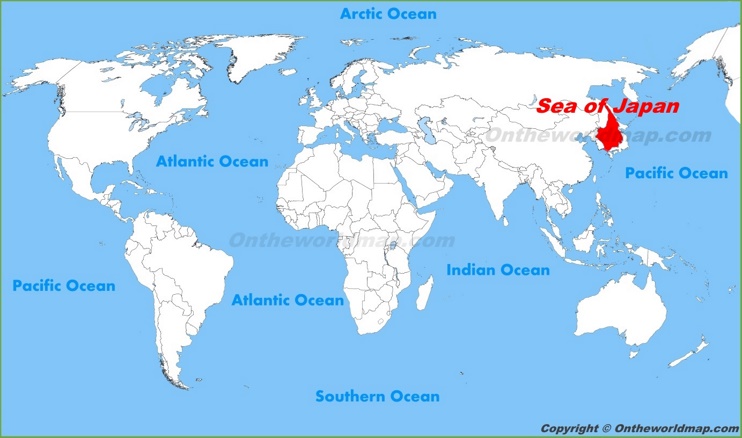 Sea of Japan location on the World Map
