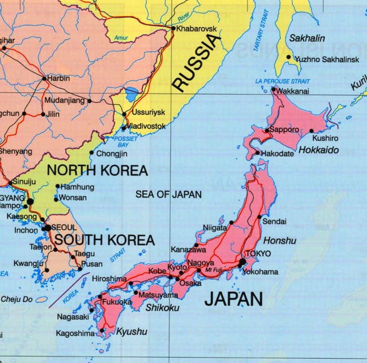 Sea of Japan political map
