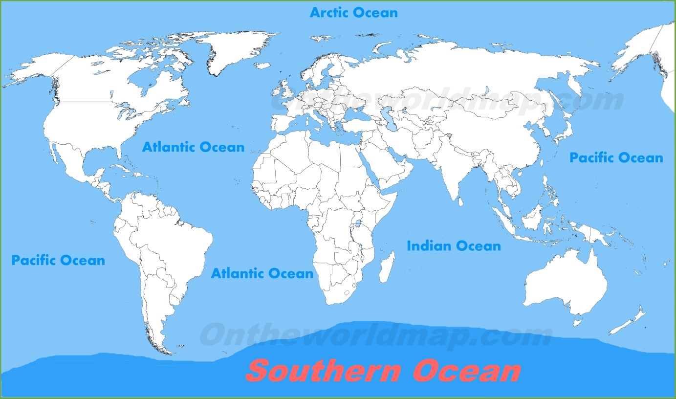 Southern Ocean location on the World Map