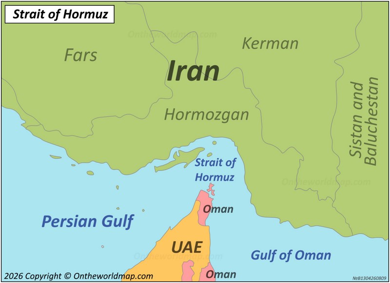 Map of Strait of Hormuz