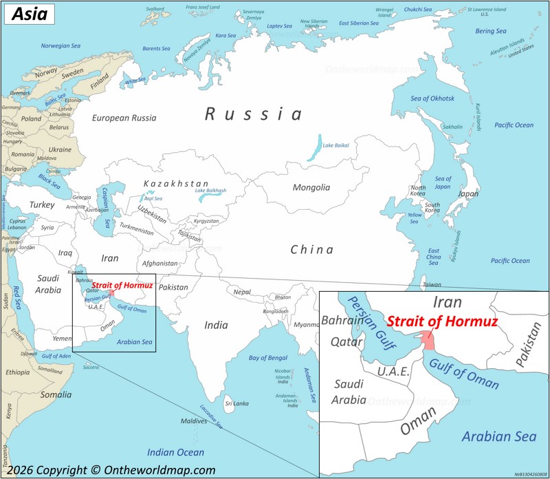 Strait of Hormuz Location On The Asia Map