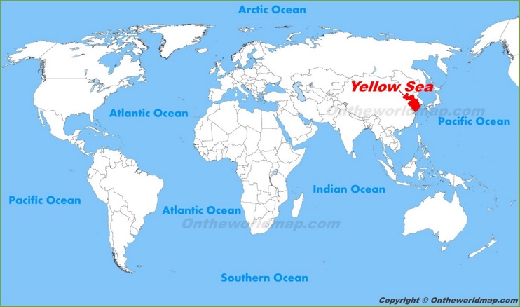 Yellow Sea location on the World Map