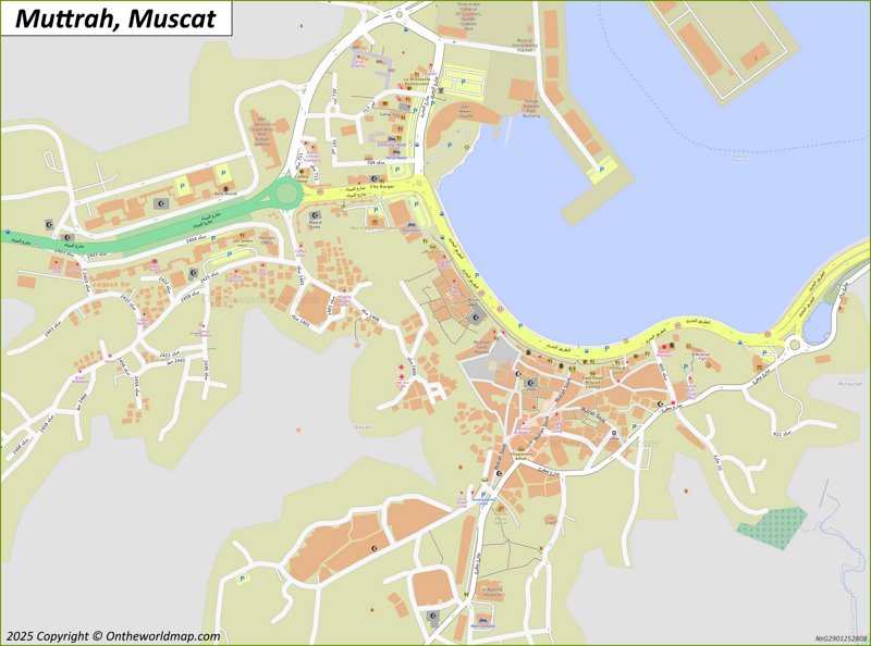 Map of Muttrah and Port of Sultan Qaboos