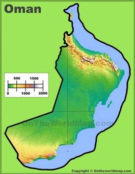 Oman physical map