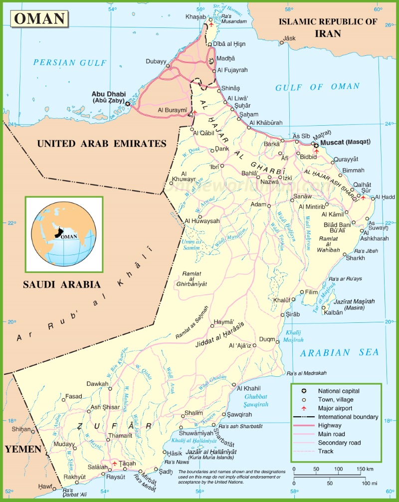 Oman Political Map Max 