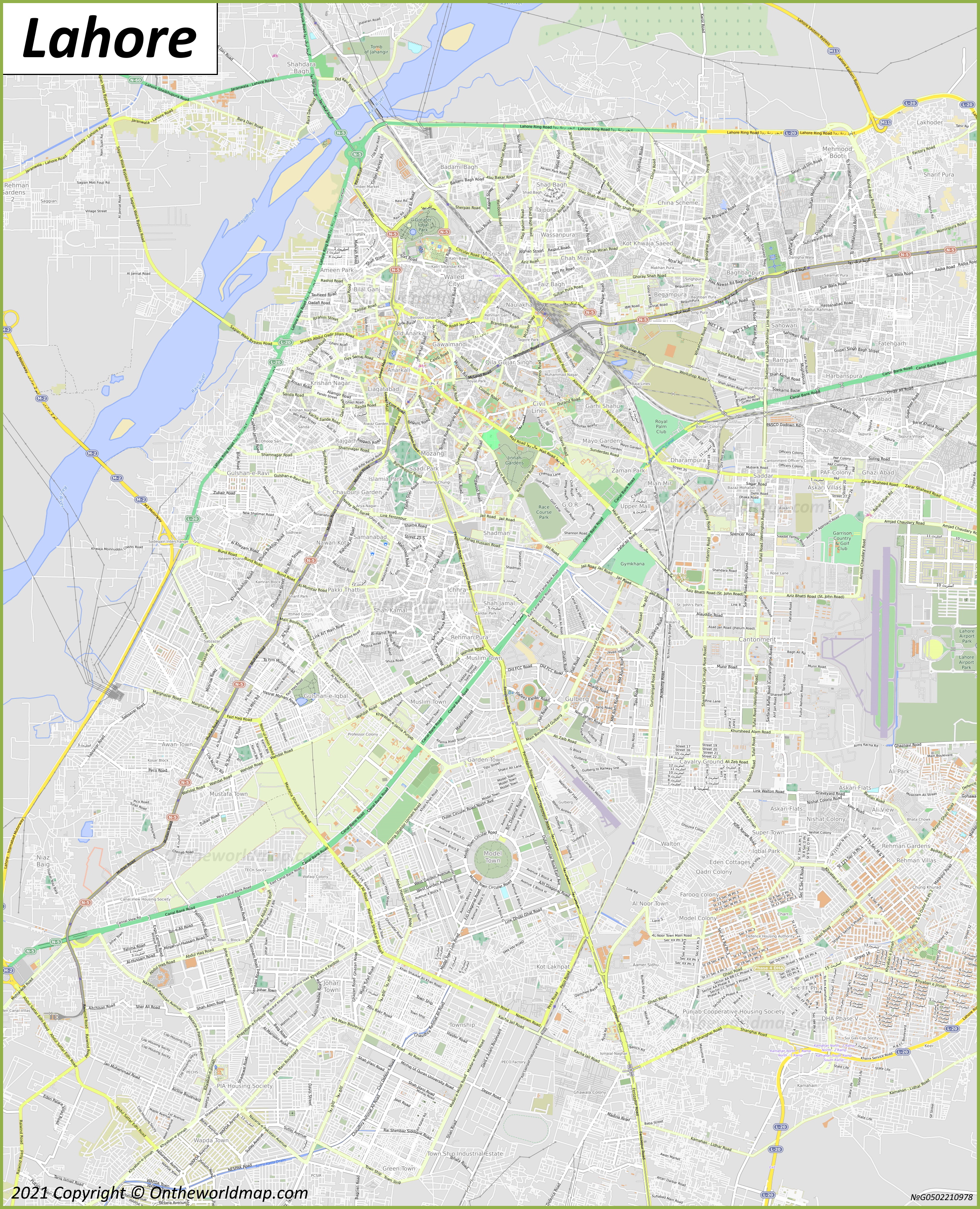 Map of Lahore