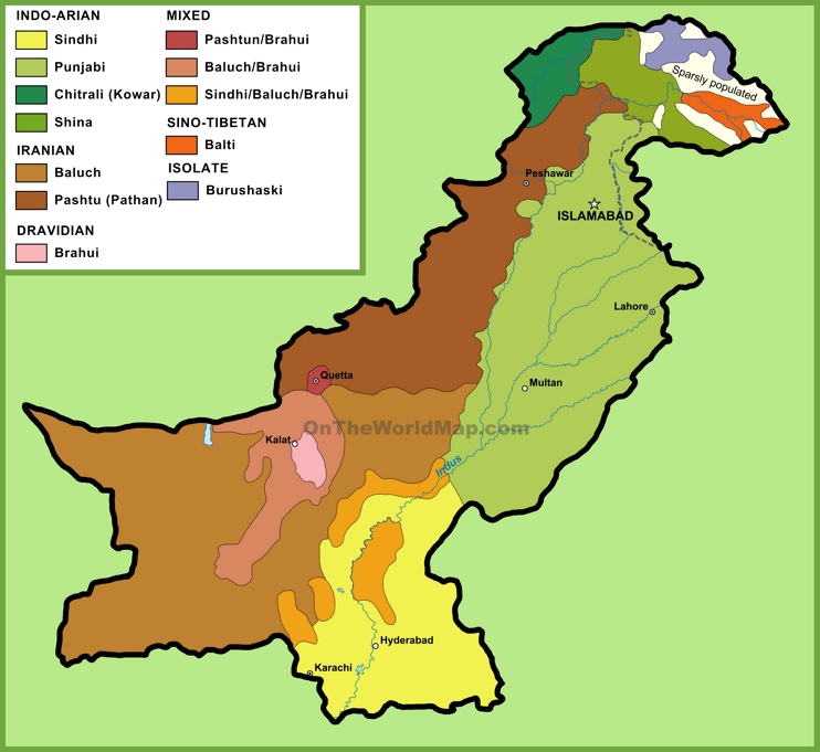 Map of ethnic groups in Pakistan