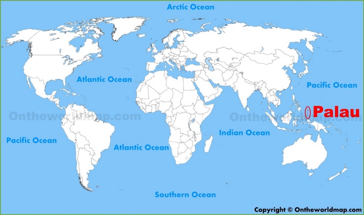 Palau location on the World Map
