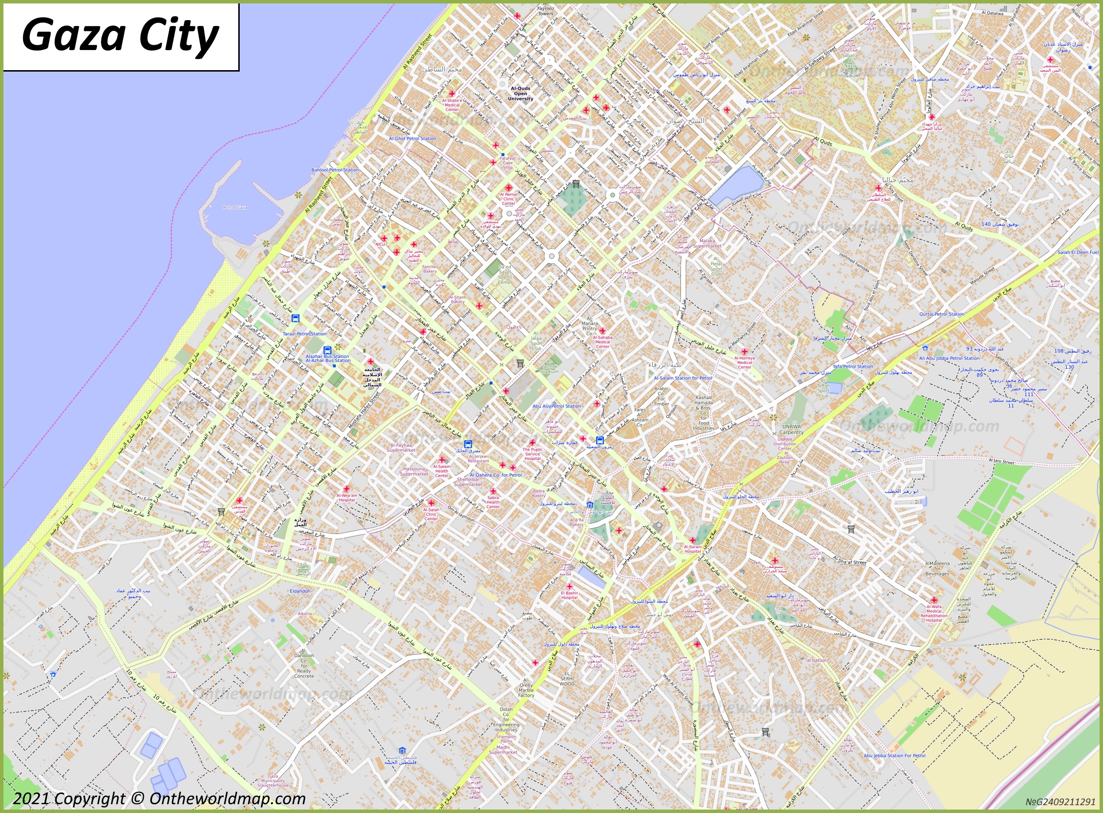 Map of Gaza City