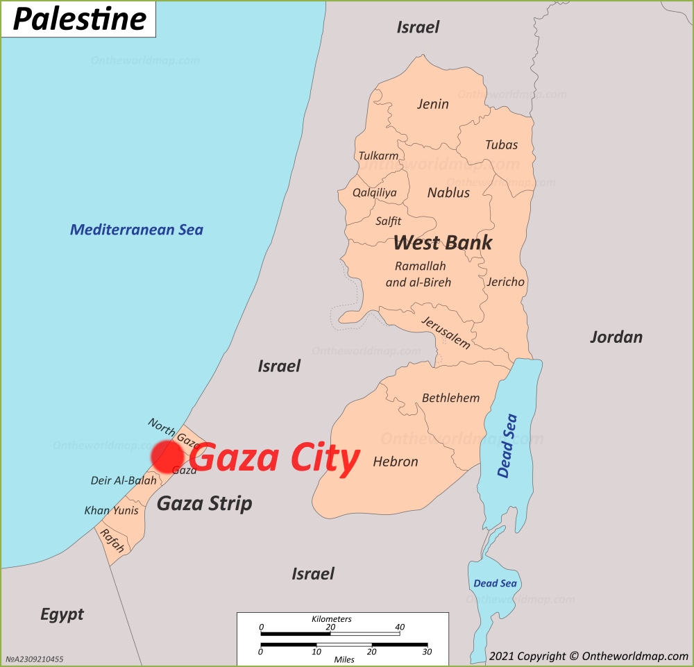 Gaza City Location Map