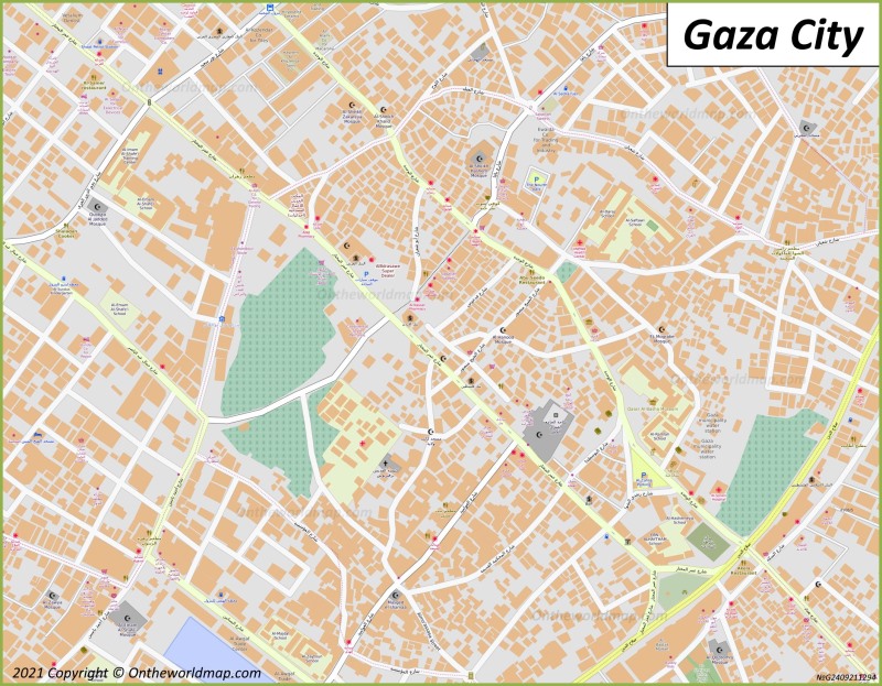 Gaza City Map | Gaza Strip, Palestine | Detailed Maps of Gaza City