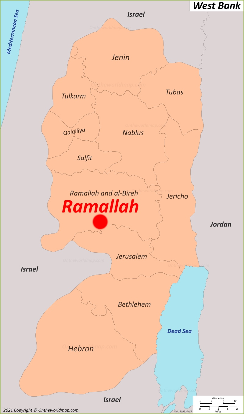 Ramallah Map West Bank Palestine Detailed Maps Of Ramallah
