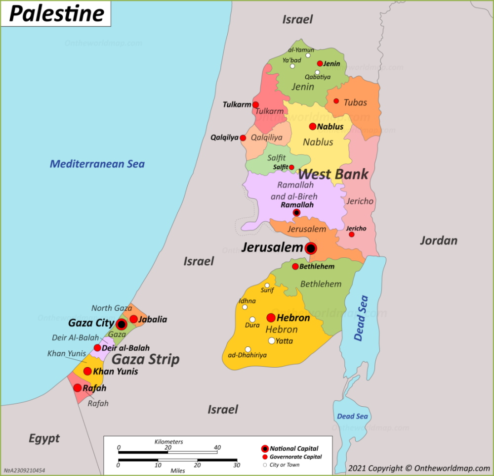 Map Of Palestine 1000 