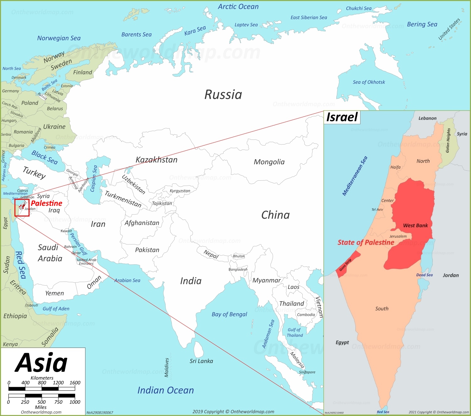 Palestine On Asia Map