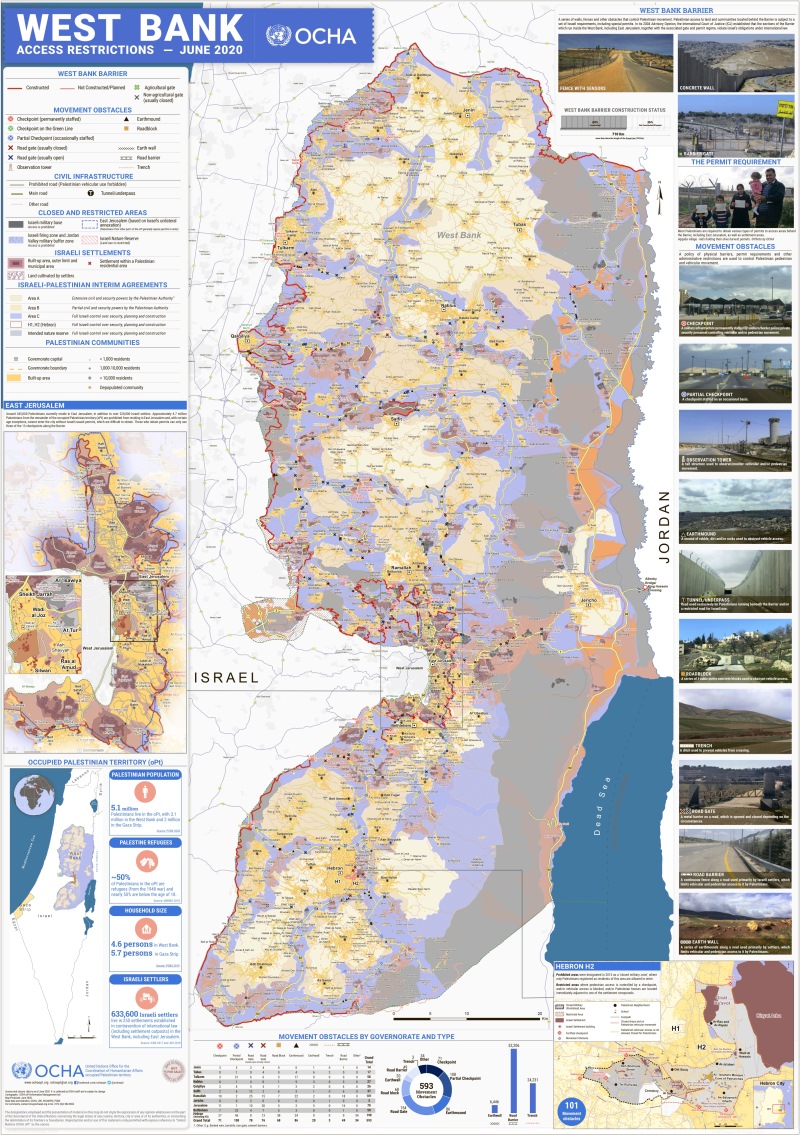 Large Detailed Map of West Bank