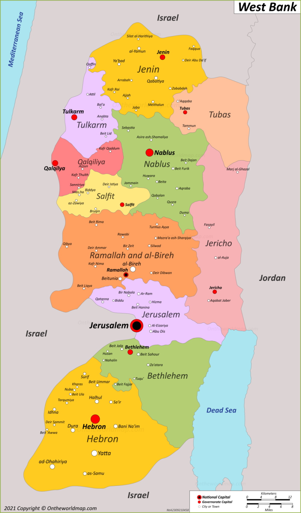 West Bank Map | Palestine | Detailed Maps of West Bank