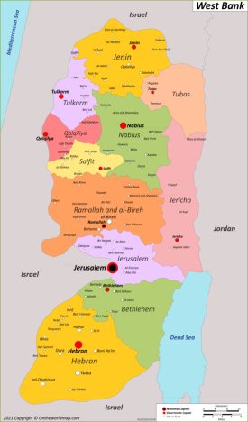 Map Of West Bank