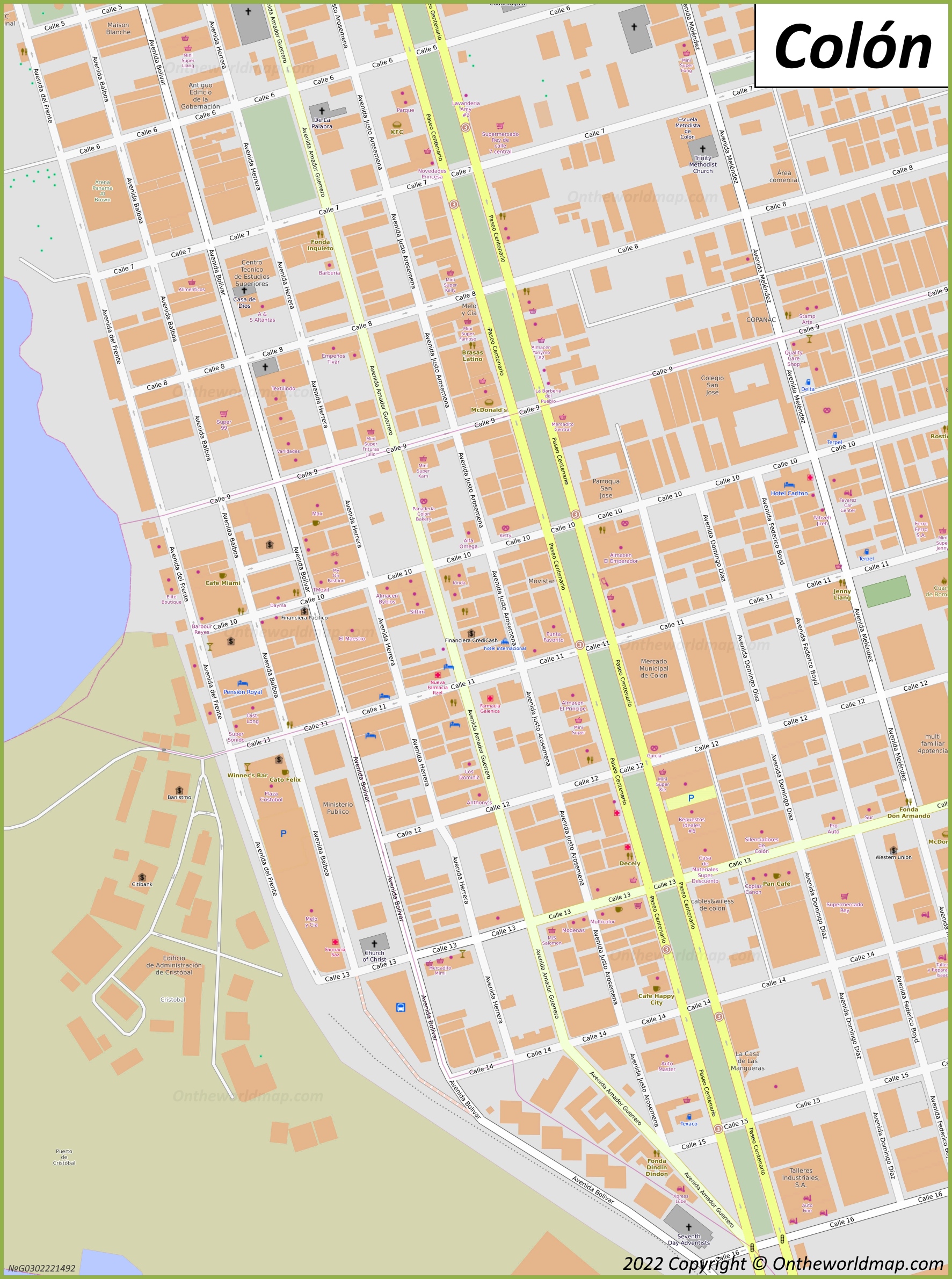 Downtown Colón Map