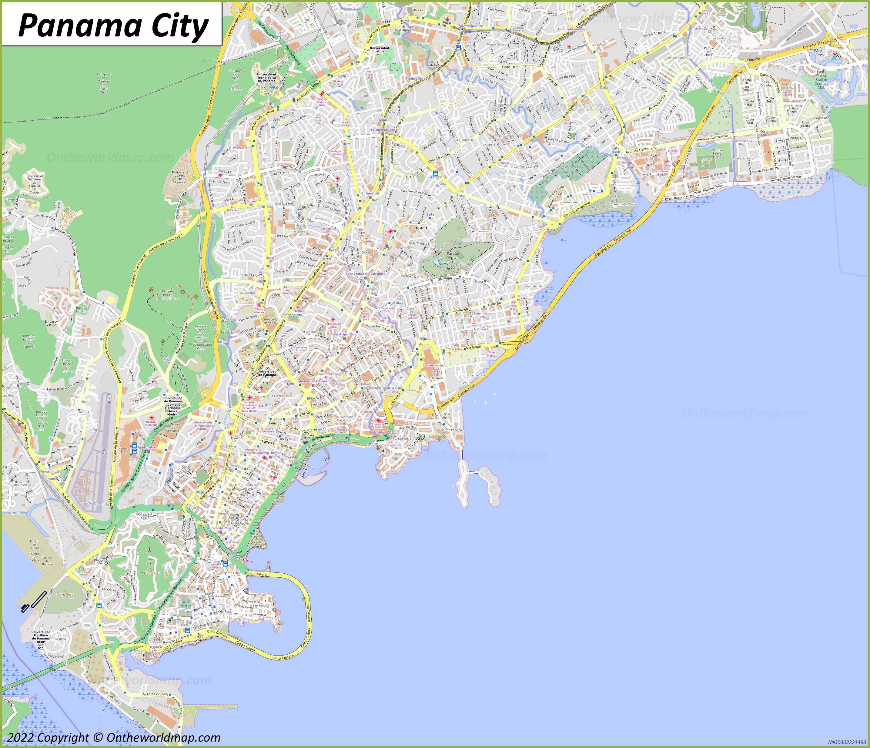Map of Panama City