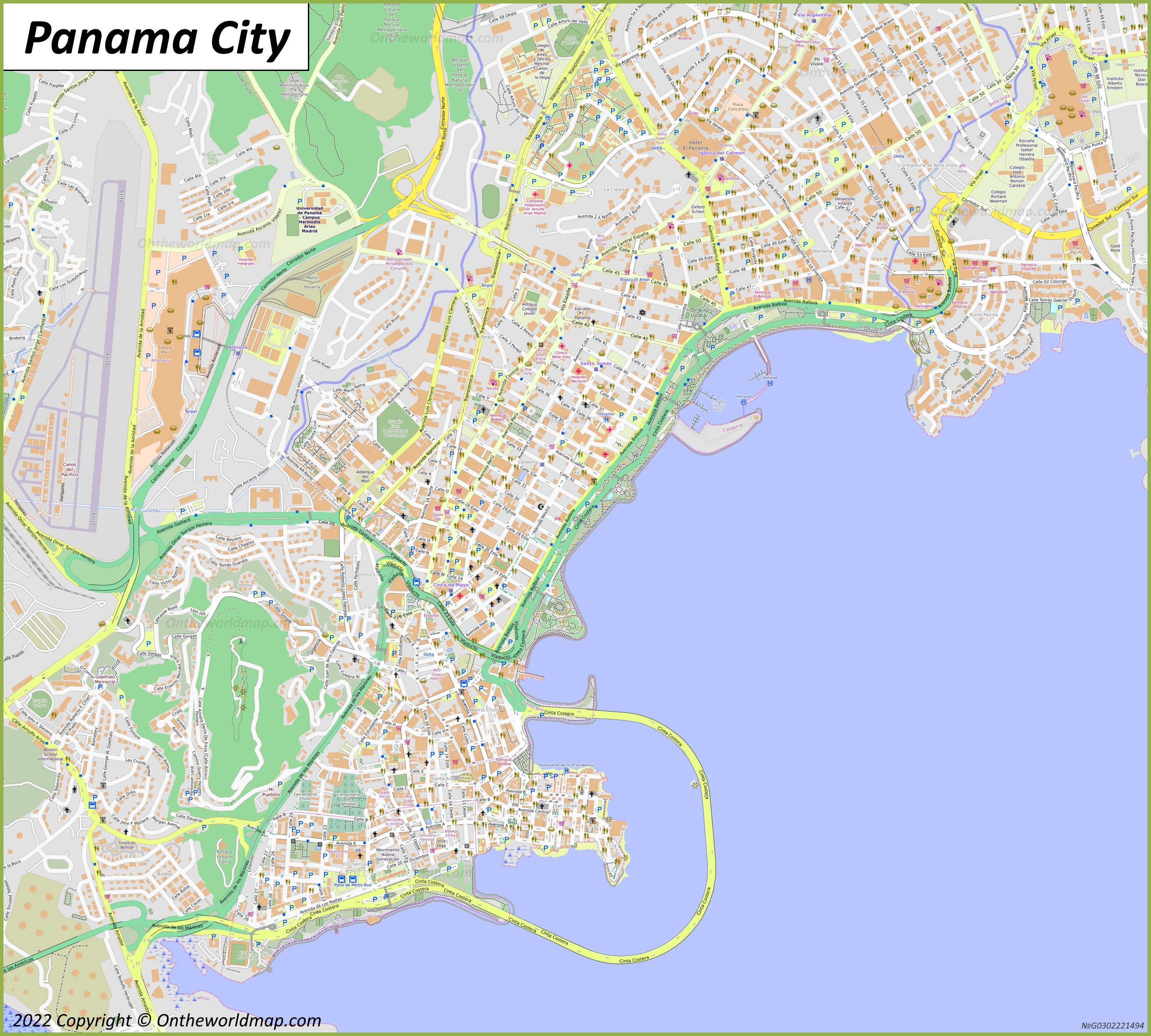 Panama City City Centre Map