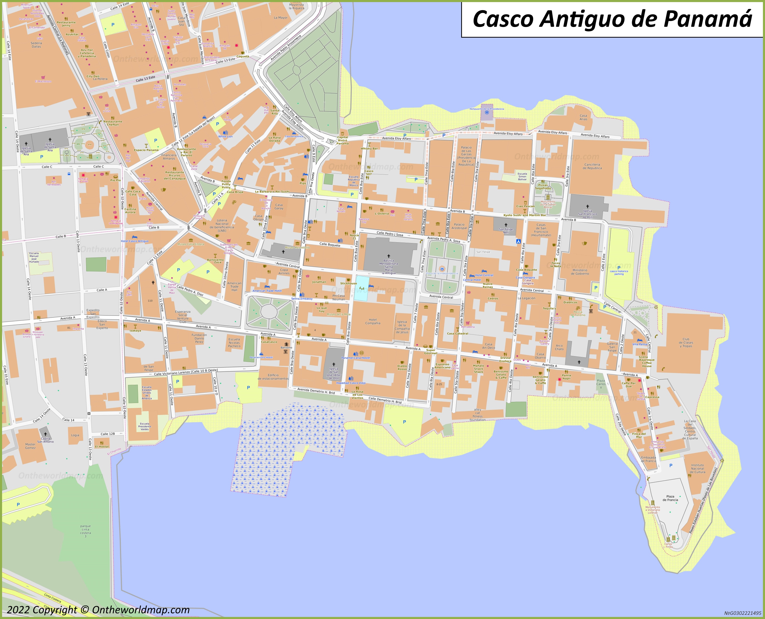 Panama Old Quarter Map (Casco Antiguo de Panamá)