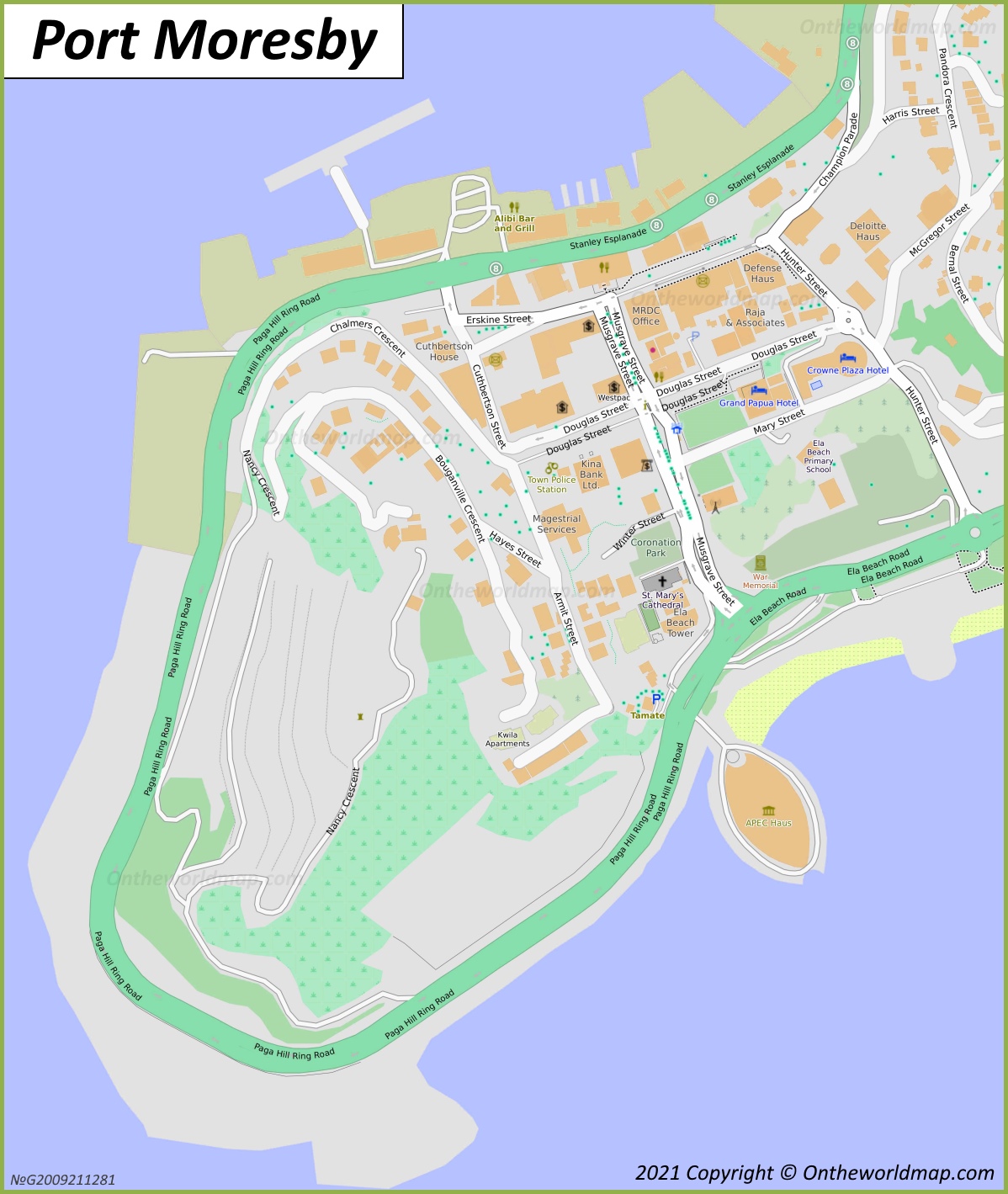 Downtown Port Moresby Map