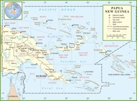 Large detailed administrative divisions map of Papua New Guinea
