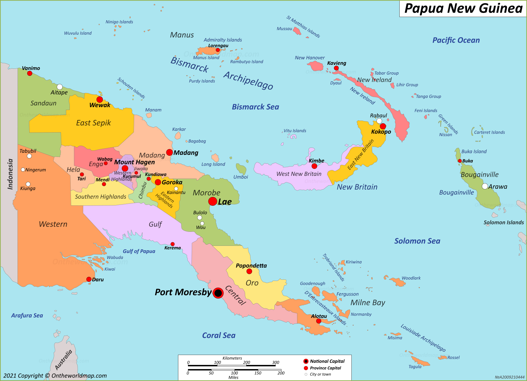 Papua New Guinea Map  Detailed Maps of Independent State of Papua New 