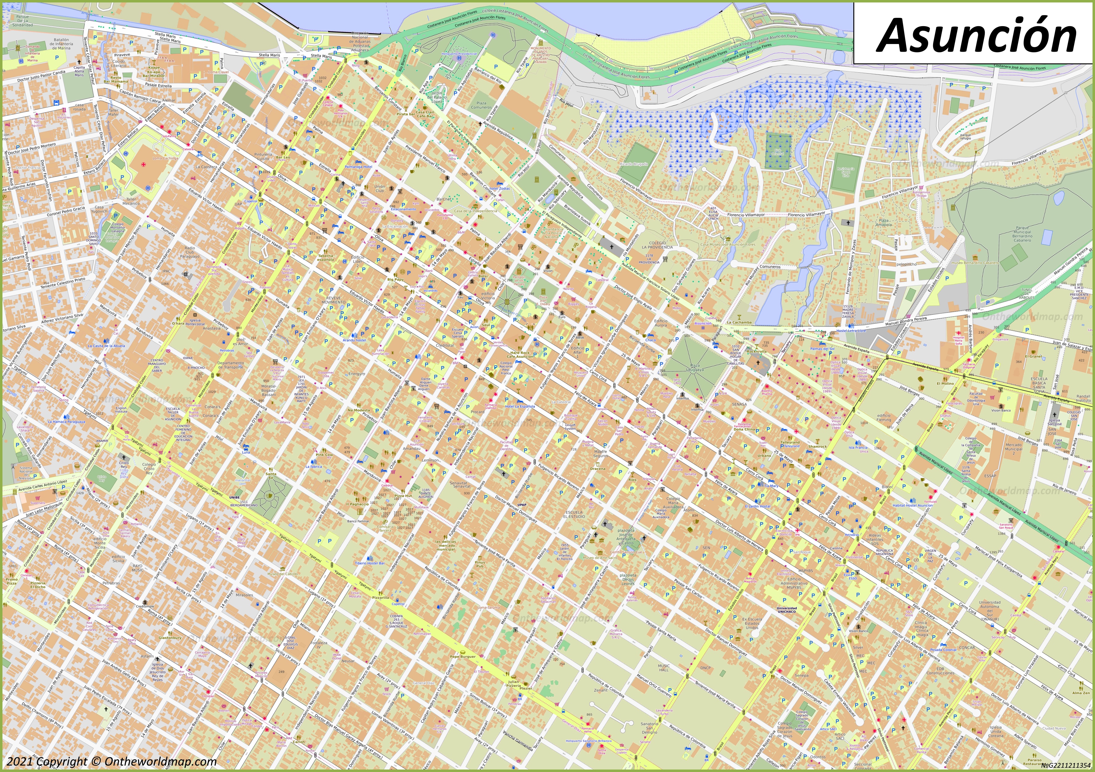 Asunción - Mapa del centro