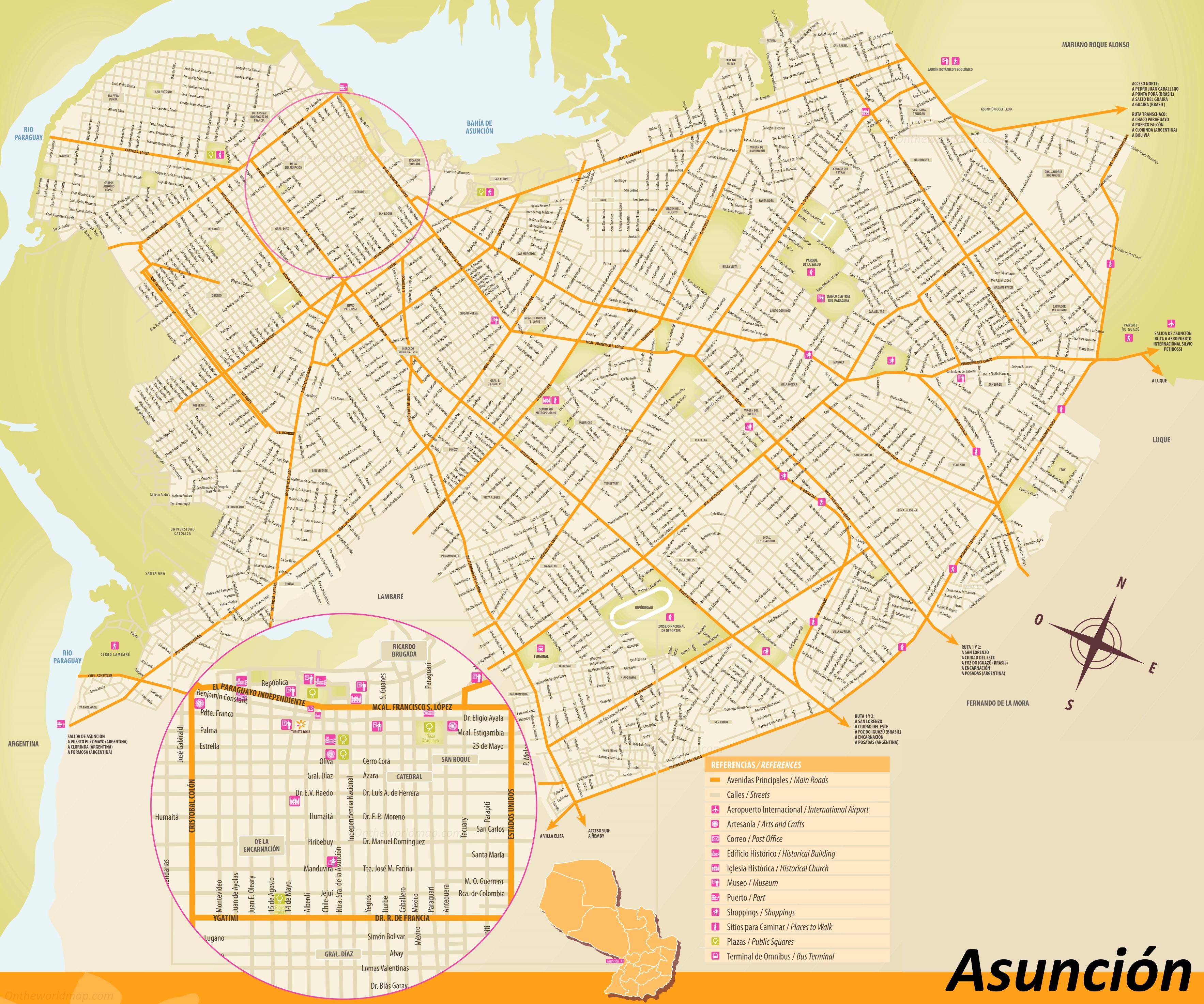 Asunción Tourist Map