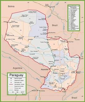 Mapa politico de Paraguay