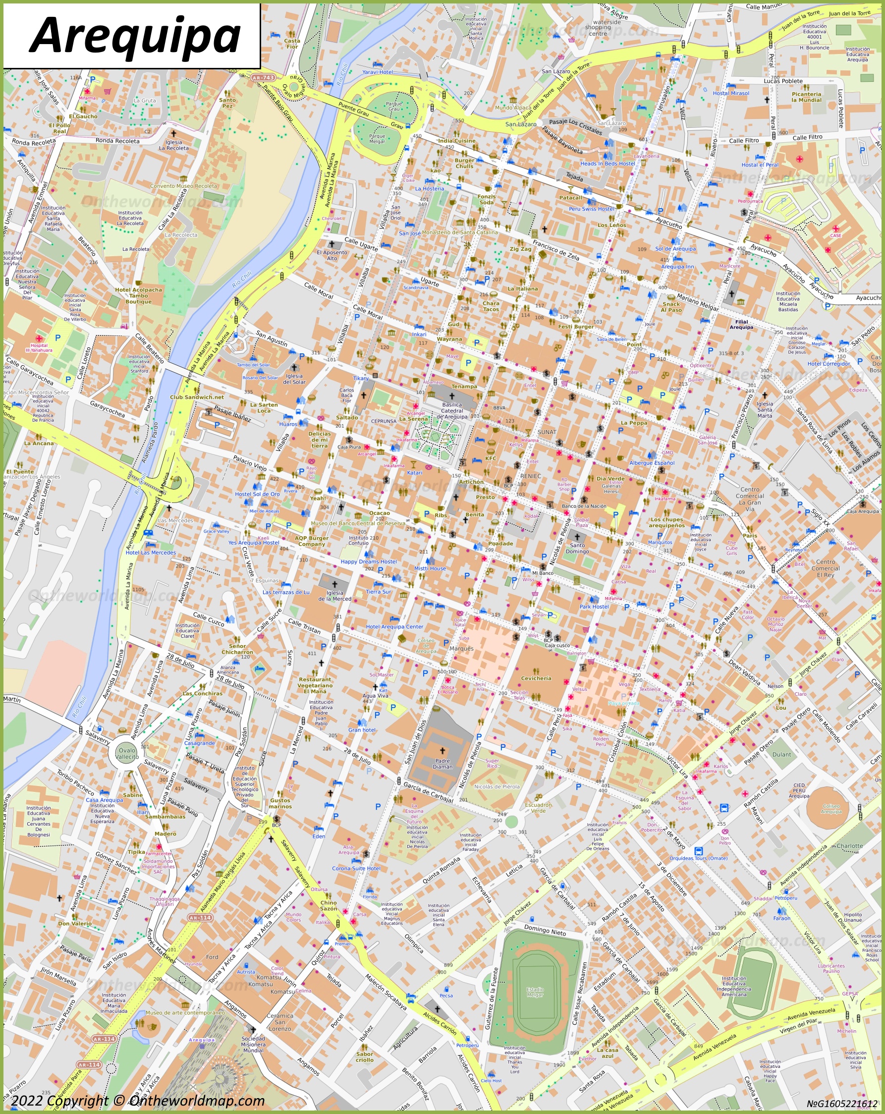 Arequipa Old Town Map