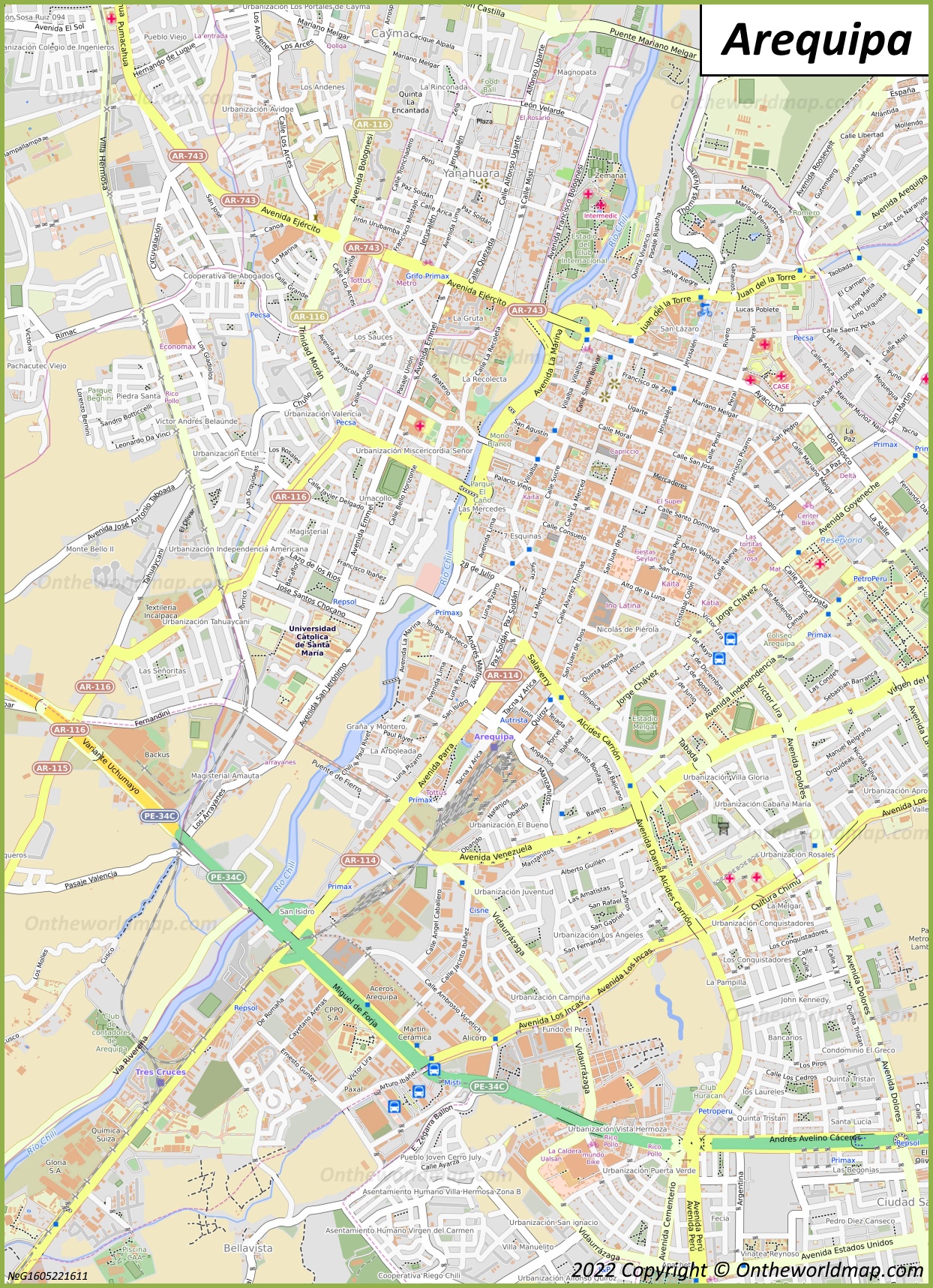 Mapa De Arequipa Perú Mapas Detallados De Ciudad De Arequipa