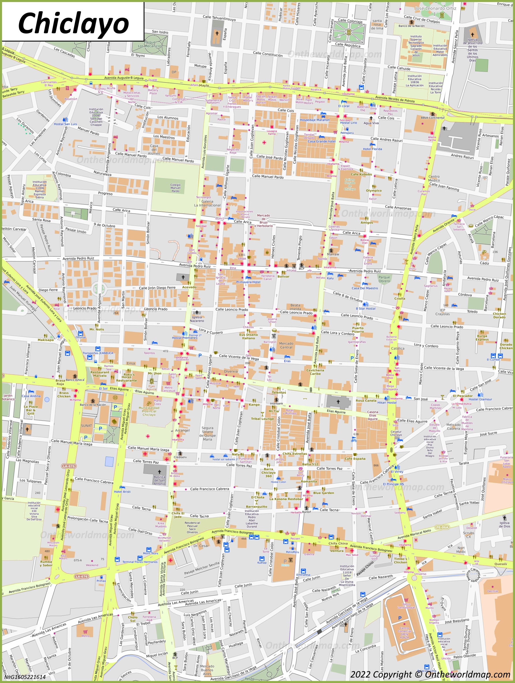 Chiclayo City Centre Map