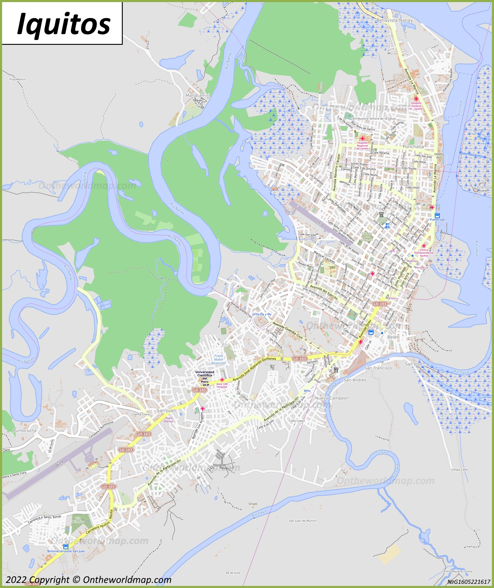 Map of Iquitos