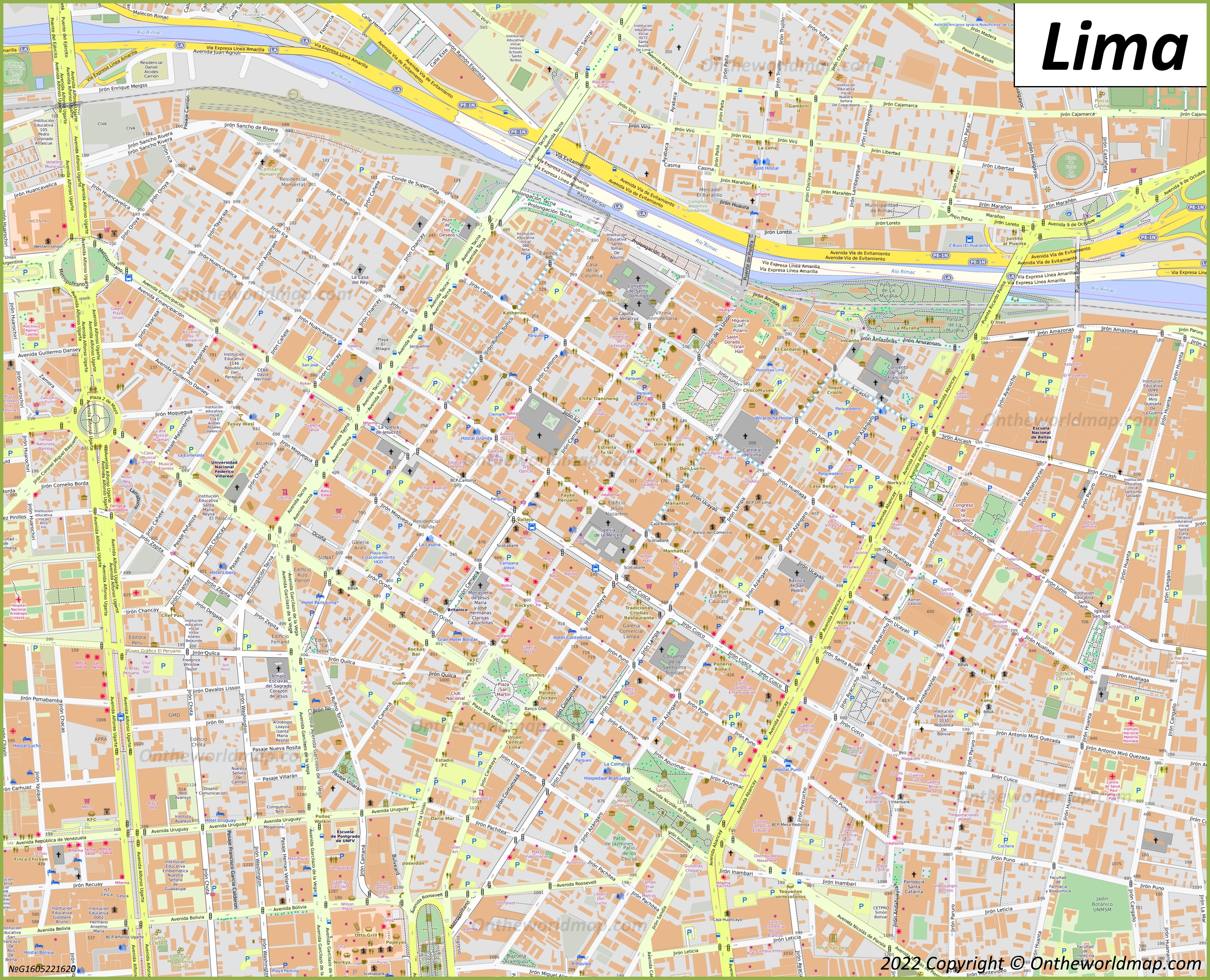 Lima Old Town Map