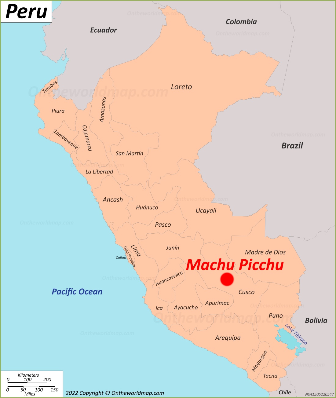 Machu Picchu Localización Mapa
