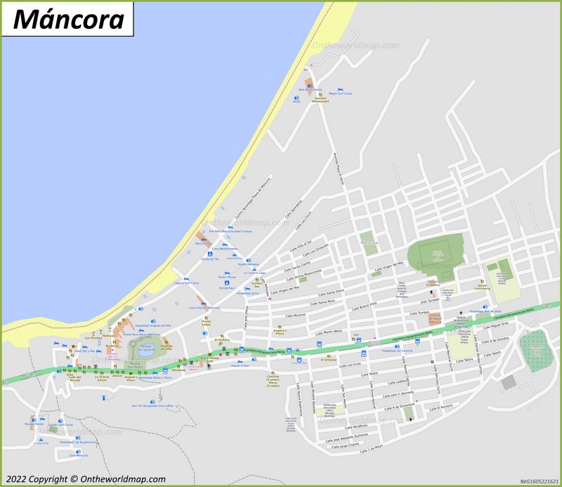 Mapa De M Ncora Per Mapas Detallados De M Ncora   Detailed Map Of Mancora Max 