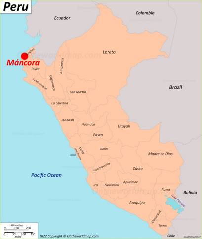 Máncora Location Map