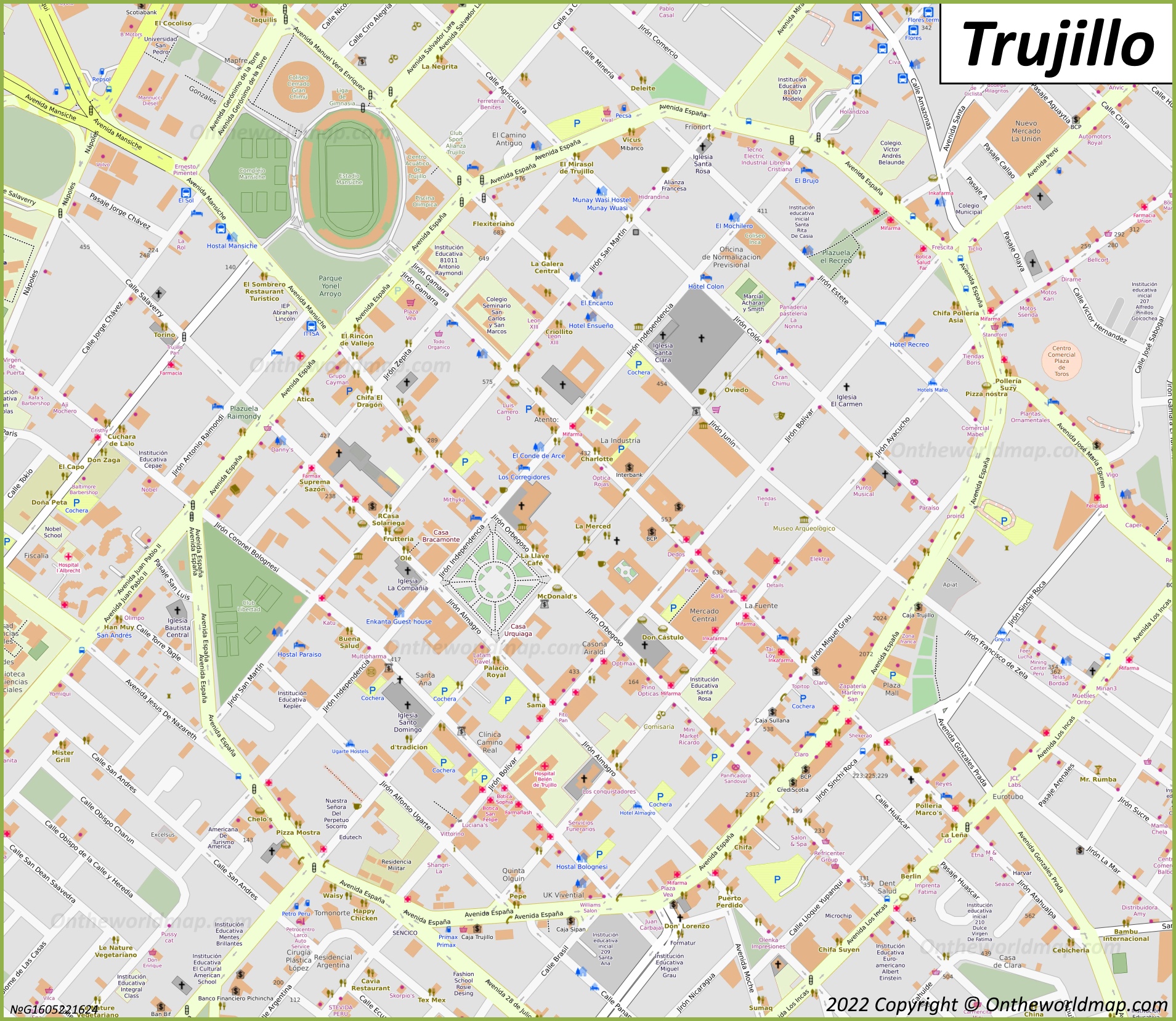 Trujillo Old Town Map
