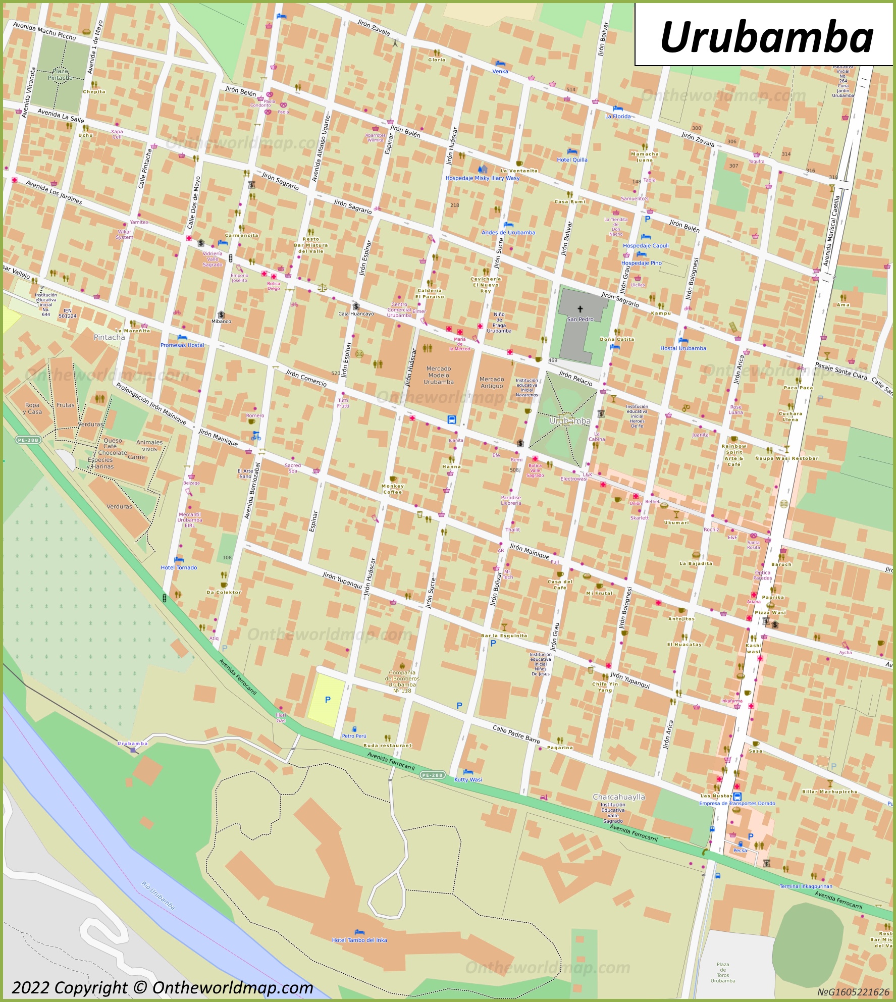 Urubamba - Mapa del centro