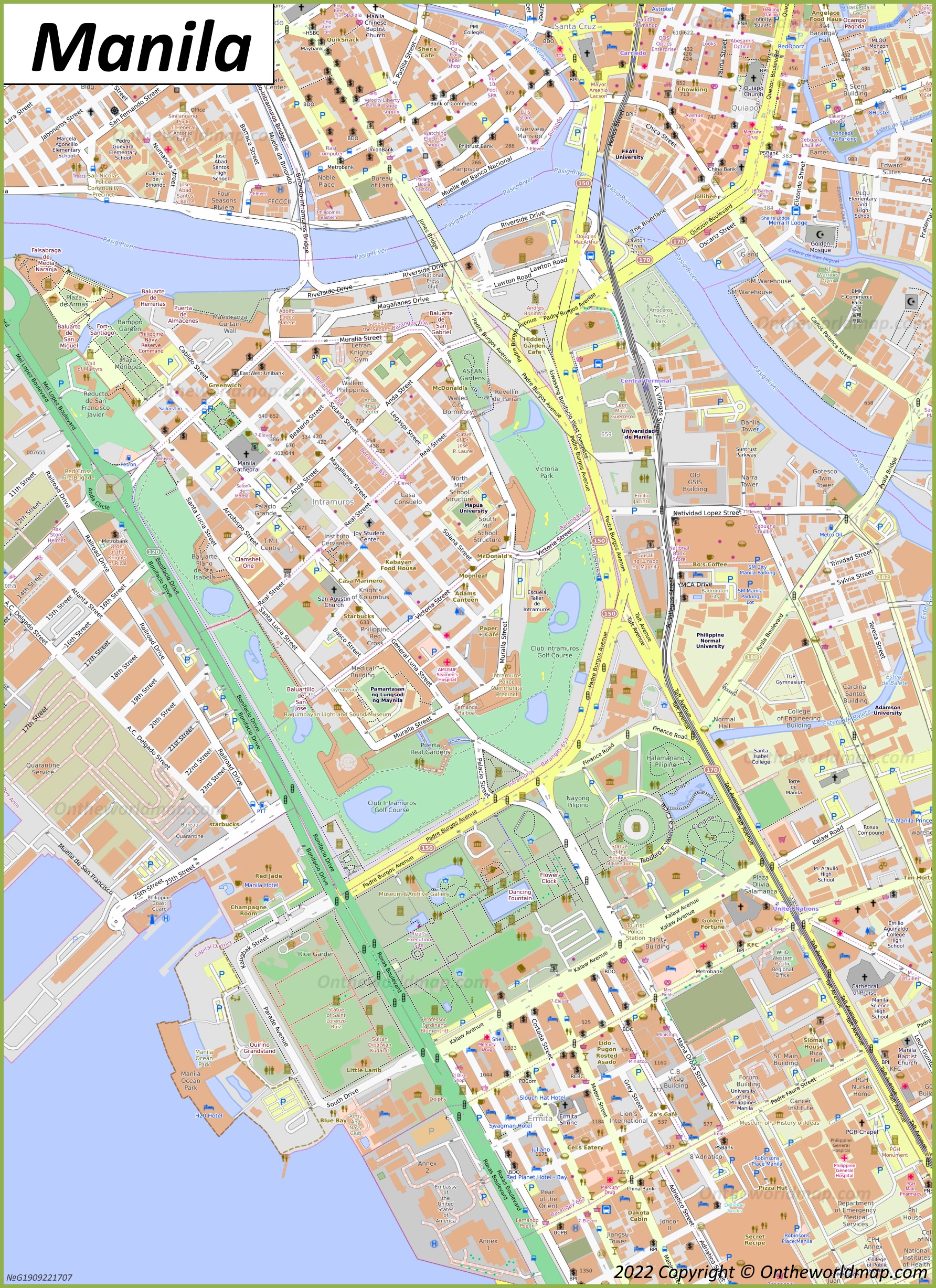 Downtown Manila Map
