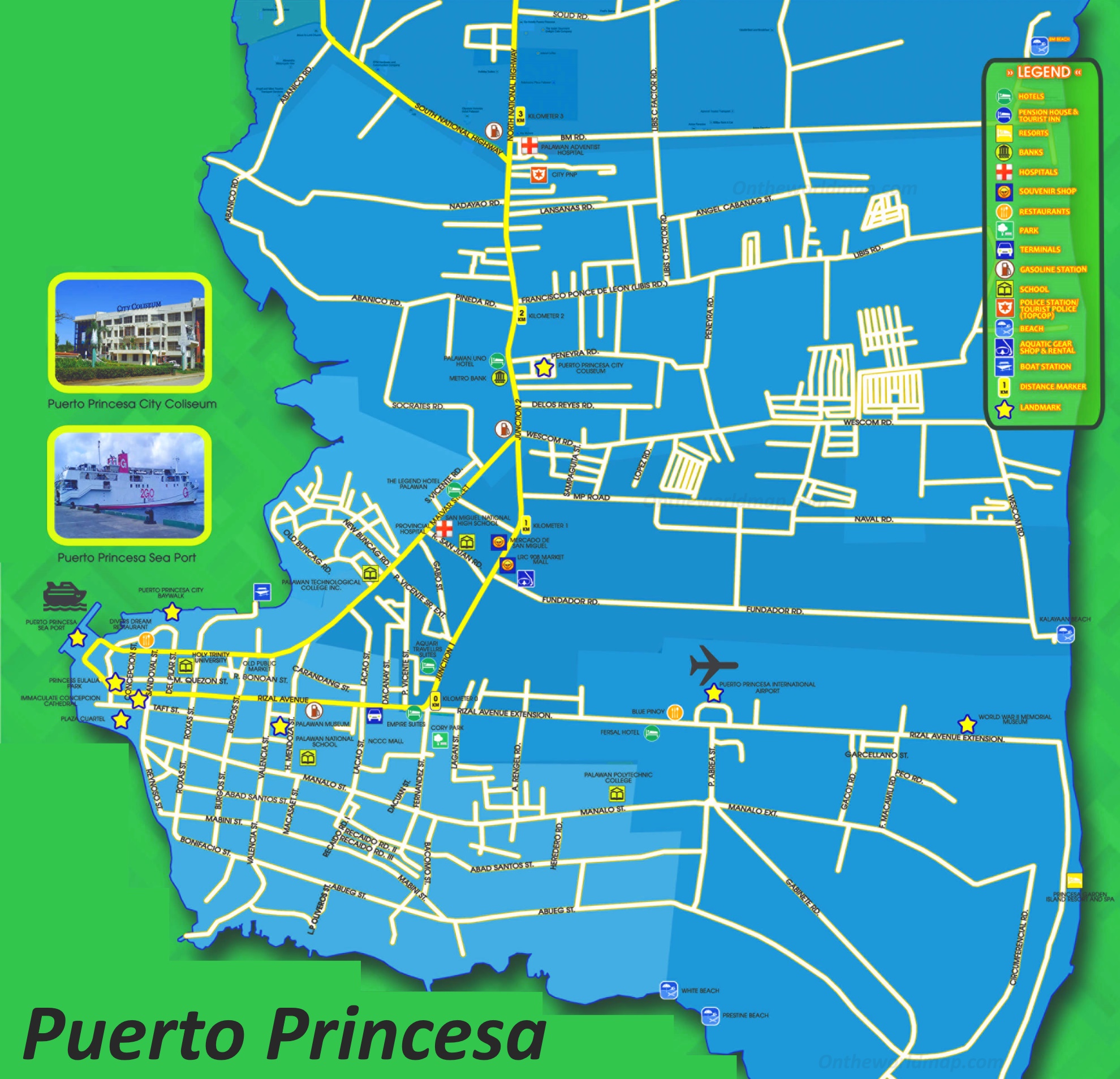 Puerto Princesa Tourist Map