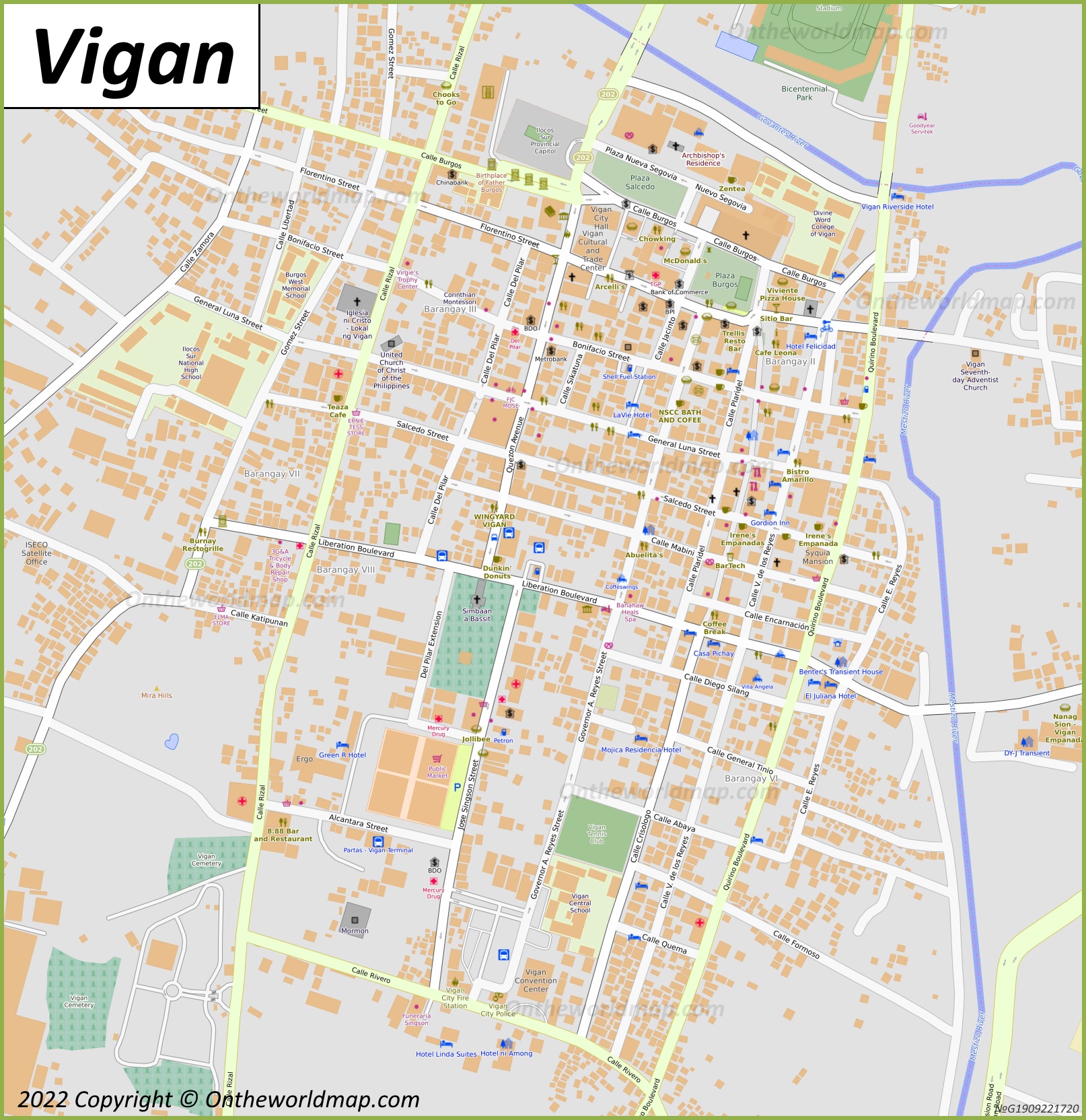 Detailed Map Of Vigan 