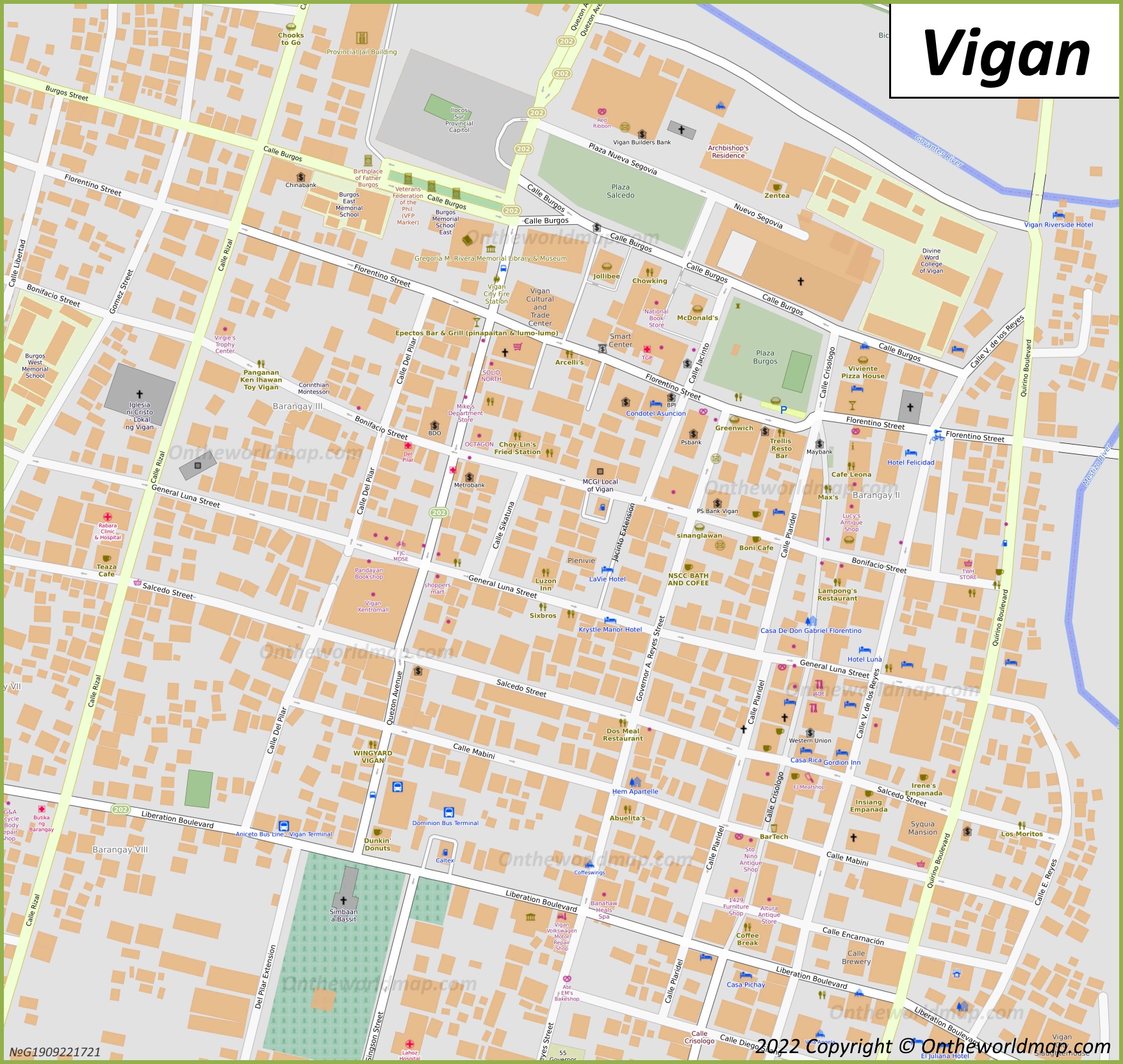 Downtown Vigan Map