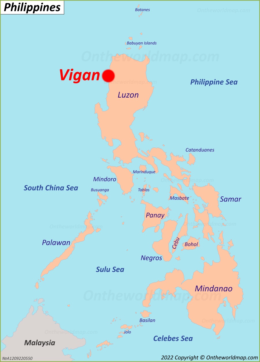 Vigan Location On The Philippines Map 