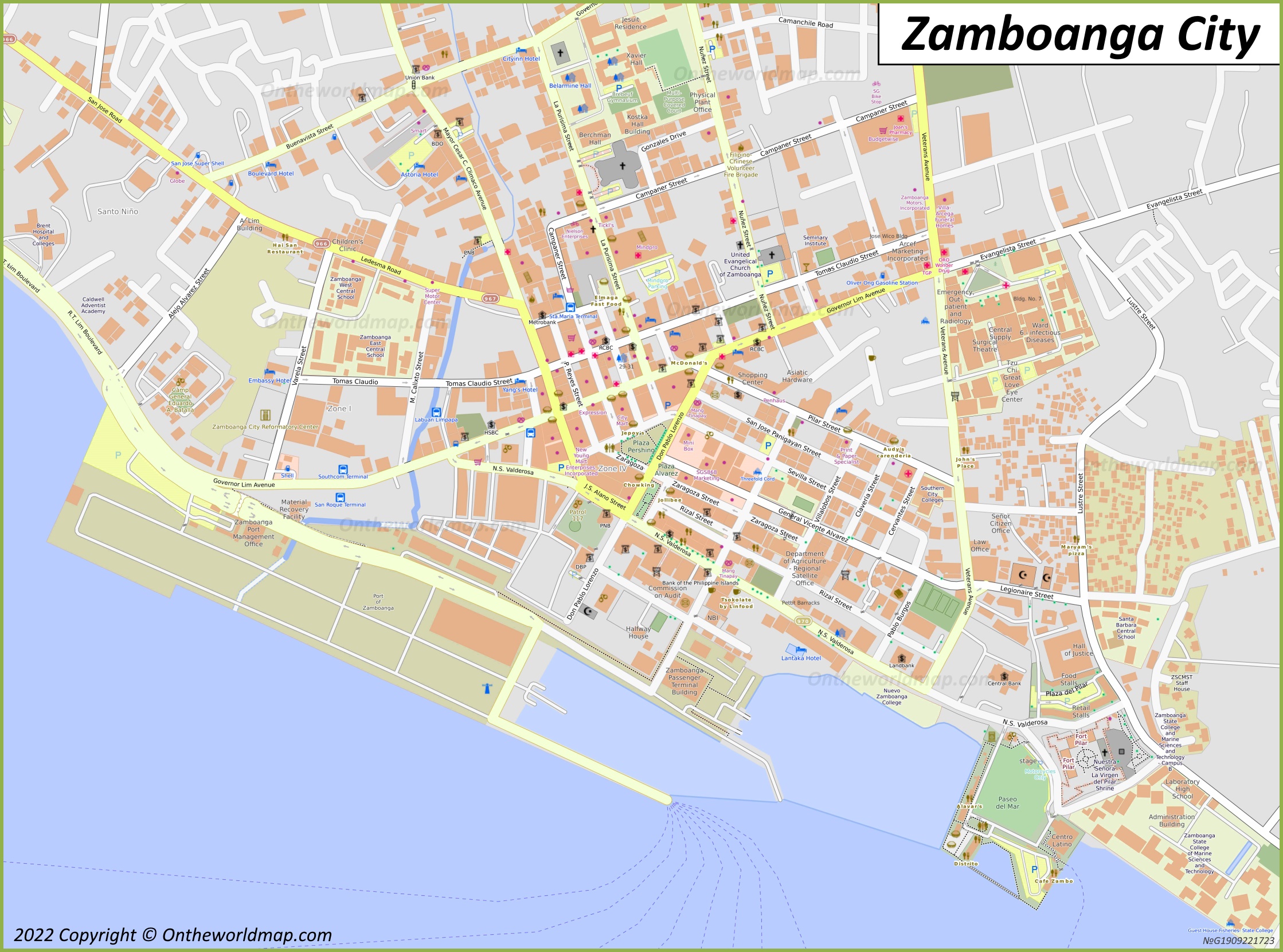 Zamboanga City Map Philippines Detailed Maps Of Zamboanga City